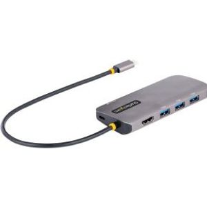 StarTech.com USB C Multiport Adapter, 4K 60Hz HDMI Video Adapter, 3 Port 5Gbps USB-A 3.2 Hub, 100W P