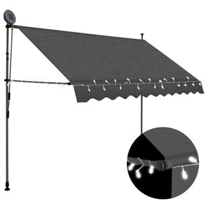VidaXL Luifel handmatig uitschuifbaar met led 250 cm antracietkleurig