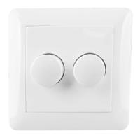 HOFTRONIC™ Dubbele dimmerknop incl. centraalplaat en raamwerk - Wit - Geschikt voor art. 843037