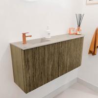 Toiletmeubel Mondiaz Joya Dlux | 91.6 cm | Meubelkleur Dusk | Faye wastafel Opalo Wasbak Links | 1 kraangat