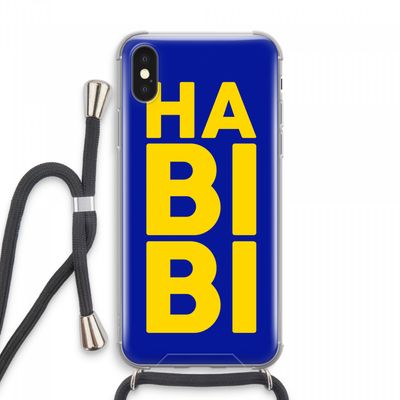 Habibi Blue: iPhone XS Max Transparant Hoesje met koord