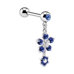 Jeweled Barbell with Charm Chirurgisch staal 316L / Belegde messing Barbells