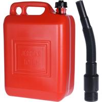 Jerrycan - rood - 10 liter - 26 x 14 x 37 cm - met schenktuit - voor brandstof