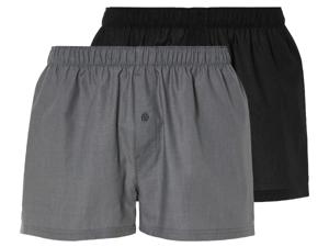 LIVERGY 2 heren boxers (M, Zwart/donkergrijs)