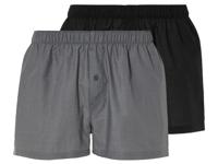 LIVERGY 2 heren boxers (L, Zwart/donkergrijs)