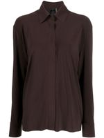 Norma Kamali concealed-fastening long-sleeve shirt - Marron