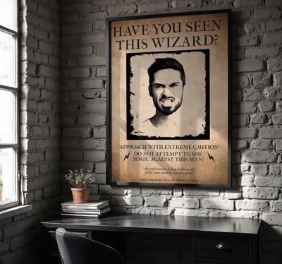 Heb je deze wizard gezien? aanpasbare poster