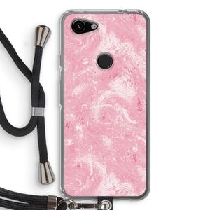Abstract Painting Pink: Pixel 3a Transparant Hoesje met koord