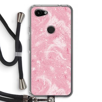 Abstract Painting Pink: Pixel 3a Transparant Hoesje met koord