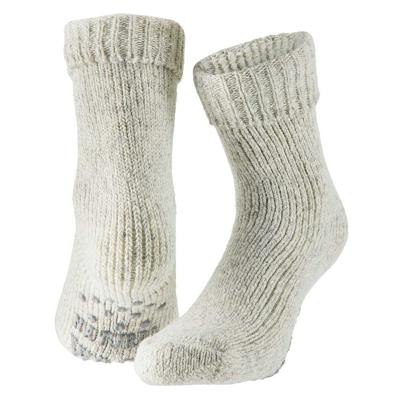 Apollo huissokken/slofsokken - Anti-slip - schapenwol - volwassenen - lichtgrijs - warme wintersokke