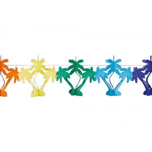 Gekleurde Hawaii palmbomen thema feestslinger 4 meter