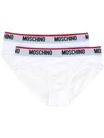 Moschino lot de deux slips à logo - Blanc