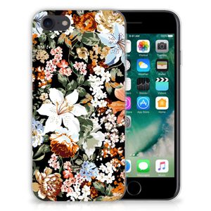 TPU Case voor iPhone SE 2022 | SE 2020 | 8 | 7 Dark Flowers