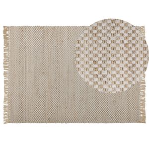 Beliani ZERDALI - Laagpolig-Beige-Katoen, Jute