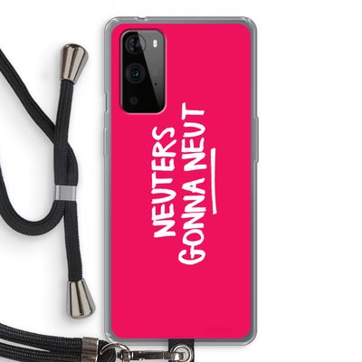 Neuters (roze): OnePlus 9 Pro Transparant Hoesje met koord