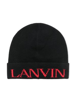 Lanvin Enfant bonnet à logo - Noir