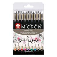 Sakura pigma micron 05 etui met 9 kleuren Sakura pigma micron 05 etui met 9 kleuren