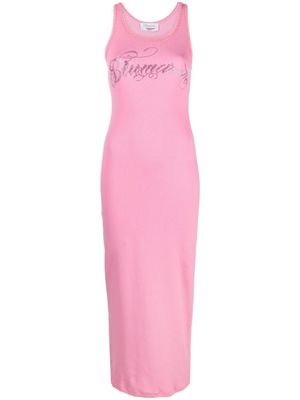 Blumarine haut sans manches à ornements en cristal - Rose