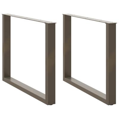 Eettafelpoten 2 st U-vormig 100x(72-73) cm staal naturel