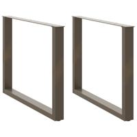 Eettafelpoten 2 st U-vormig 100x(72-73) cm staal naturel