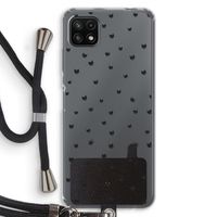 Kleine kattenkopjes: Samsung Galaxy A22 5G Transparant Hoesje met koord