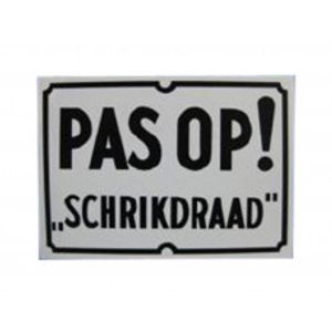 BORD PLAST. PAS OP SCHRIKDRAAD