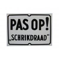 BORD PLAST. PAS OP SCHRIKDRAAD