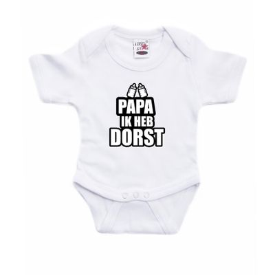 Papa ik heb dorst cadeau baby rompertje wit jongen/meisje