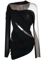 Mugler robe courte à design asymétrique - Noir