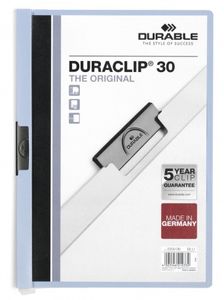 Durable Duraclip 30 stofklepmap PVC Lichtblauw, Transparant