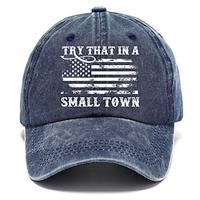 Voor heren Baseballpet Zonnehoed Trucker Hoed Zwart Marineblauw 100% puuvillaa Afdrukken Modieus Casual Straat Dagelijks Amerikaanse vlag Verstelbaar Zonbescherming Ademend Lightinthebox - thumbnail