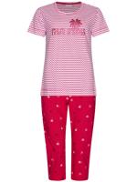 Katoenen pyjama palmbomen roodroze
