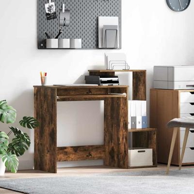 Bureau met plank Gerookt eiken 106 x 40 x 88.5 cm Bewerkt hout