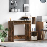 Bureau met plank Gerookt eiken 106 x 40 x 88.5 cm Bewerkt hout