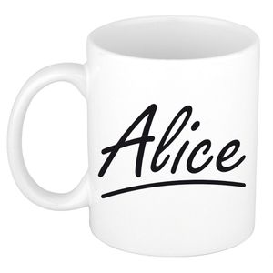 Naam cadeau mok / beker Alice met sierlijke letters 300 ml