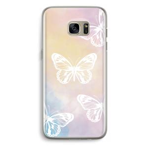 White butterfly: Samsung Galaxy S7 Edge Transparant Hoesje