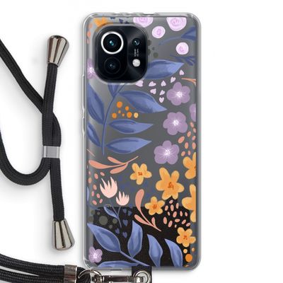 Flowers with blue leaves: Xiaomi Mi 11 Transparant Hoesje met koord