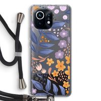 Flowers with blue leaves: Xiaomi Mi 11 Transparant Hoesje met koord