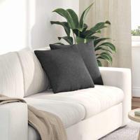 Sofa Kussens 2 pcs Donkergrijs 45 x 45 cm Katoen Stof Sofa Kussens 2 pcs Donkergrijs 45 x 45 cm Katoen Stof