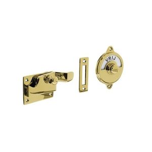 Intersteel Wc-slot met bocht vrij/bezet messing gelakt