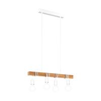 EGLO Townshend hangende plafondverlichting Flexibele montage E27 Wit, Hout