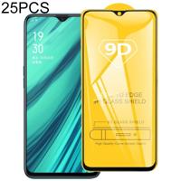 25 stuks 9D volledige lijm volledig scherm gehard glas film voor Realme U1