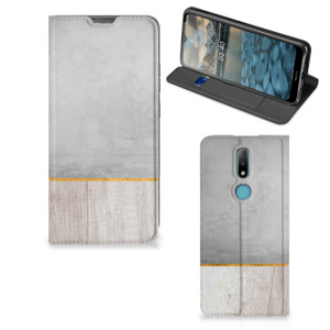 Nokia 2.4 Book Wallet Case Wood Concrete