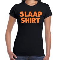 Verkleed T-shirt voor dames - slaap shirt - zwart - glitter oranje - themafeest