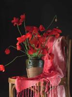 Rode bloemen 50x70cm Tuinschilderij - Customize it