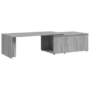 The Living Store Salontafel - - Grijs Sonoma Eiken - 150x50x35 cm - Bewerkt Hout