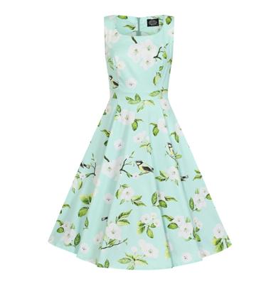 Heart & Roses Andrea Floral Swing Dress Green-XXL
