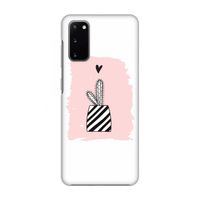 Zwart-wit cactus: Volledig geprint Samsung Galaxy S20 Hoesje