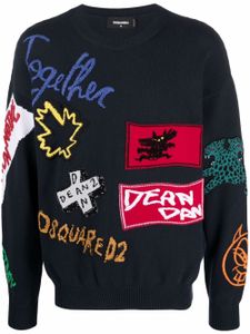 DSQUARED2 sweat à patch logo - Bleu