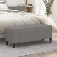 Bankje 100x35x41 cm stof donkergrijs